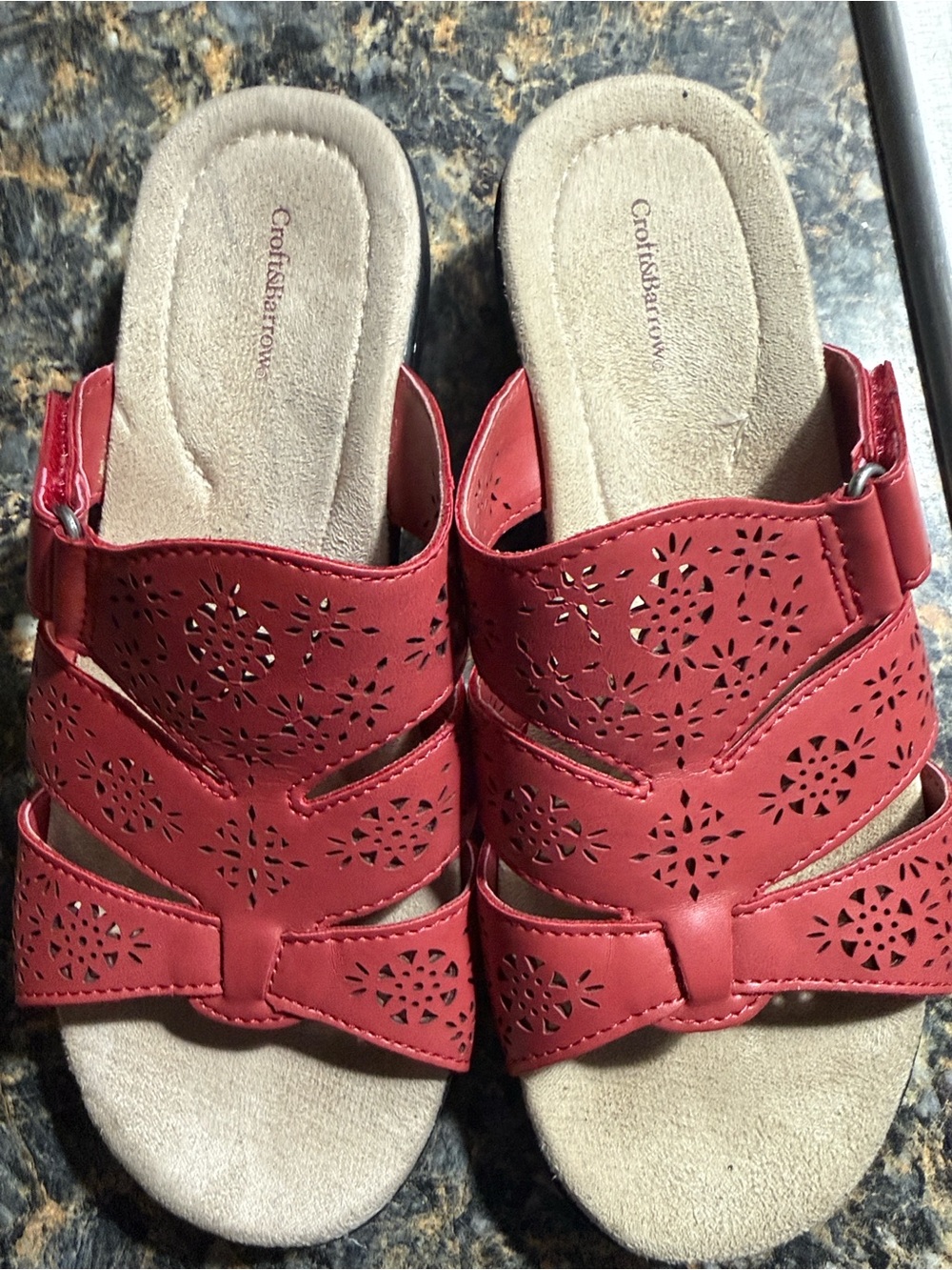 croft & barrow Red Perforated sandals for Women